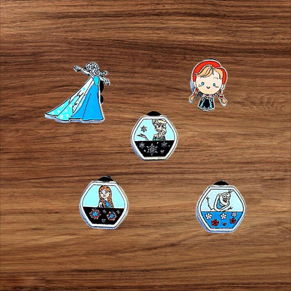 5 Frozen Disney Parks Trading Pins, Plus 2 Bonus Pins